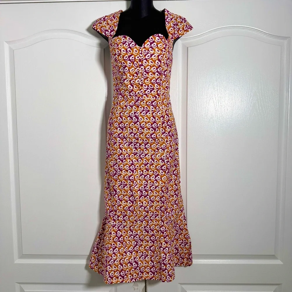 Anthropologie Maeve Cecily Fit & Flare Midi Dress NWT Size Large - Picture 6 of 12
